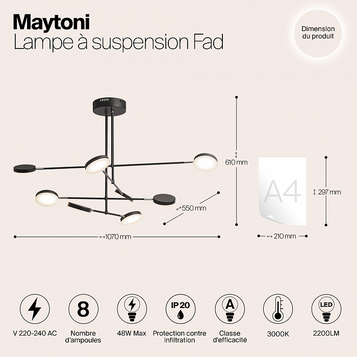 Светильник Maytoni MOD070PL-L48B3K